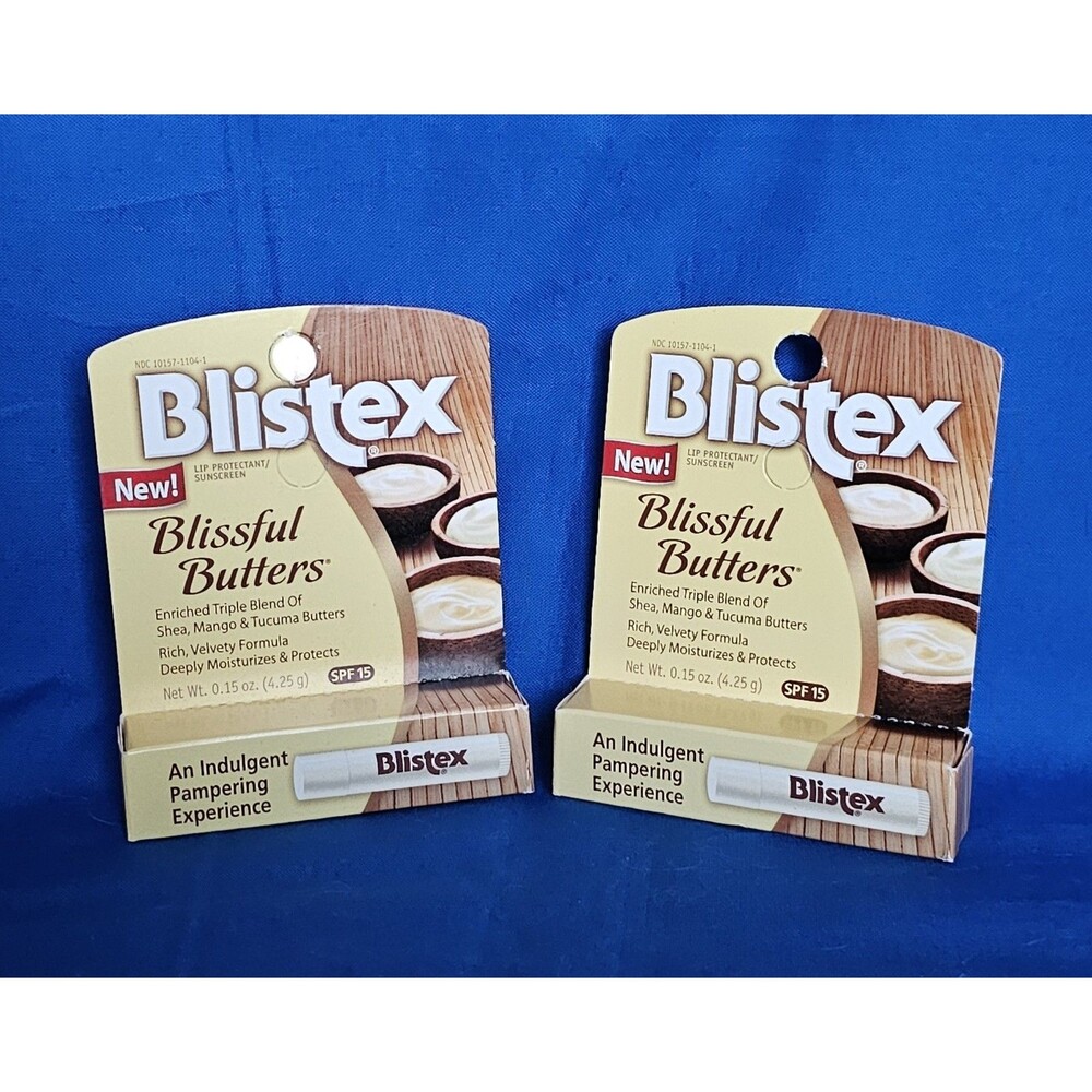 (2) Blistex Blissful Butters Lip Balm Moisturizing SPF 15 NEW Discontinued HTF